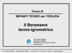 Benessere termoigrometrico - Laboratorio Fisica Tecnica