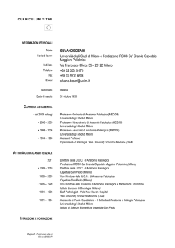 SILVANO BOSARI Universit&agrave; degli Studi di Milano e Fondazione