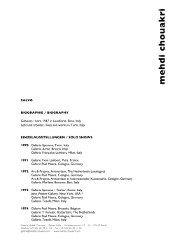 SALVO BIOGRAPHIE / BIOGRAPHY Geboren