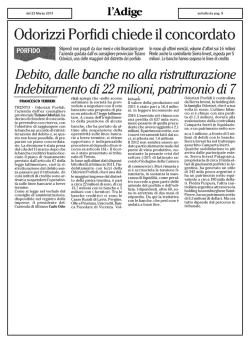 Odorizzi Porfidi chiede il concordato