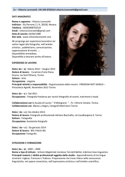 Cv &ndash; Vittoria Lorenzetti +39 349 8702524 vittoria.lorenzetti@gmail
