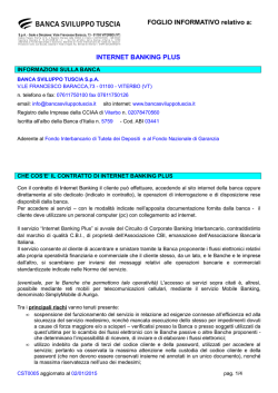 INTERNET BANKING PLUS - Banca Sviluppo Tuscia