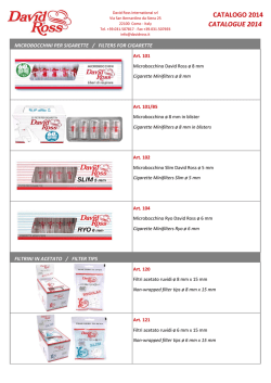 Scarica il catalogo - David Ross International srl