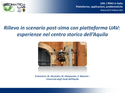 Rilievo in scenario post-sima con piattaforma UAV