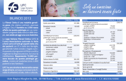 Bilancio 2013 - LIFC Lega Italiana Fibrosi Cistica