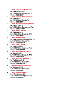 Dott. Alessandro Malinverni Via: Viale Dei Mille, 42 CAP: 27029