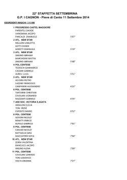 22&deg; STAFFETTA SETTEMBRINA G.P. I CAGNON