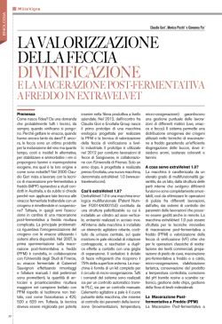 La vaLorizzazione deLLa feccia di vinificazione