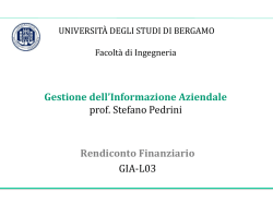 Flusso di Cassa Operativo - Università degli studi di Bergamo