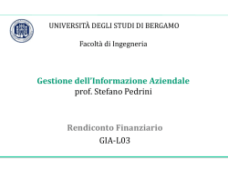 Flusso di Cassa Operativo - Universit&agrave; degli studi di Bergamo