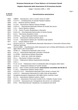 Elenco associazioni iscritte al Registro Nazionale