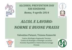 ALCOL E LAVORO: NORME E BUONE PRASSI