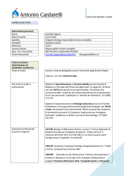 CURRICULUM VITAE Informazioni personali Nome
