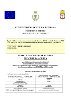 COMUNE DI FRANCAVILLA FONTANA BANDO E DISCIPLINARE