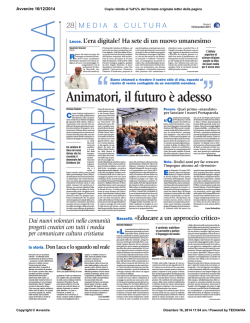 da Avvenire del 16 dicembre 2014, pag. 28