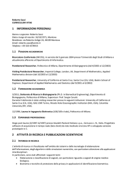 1 informazioni personali 2 attivit&agrave; di ricerca e - Home
