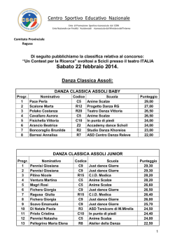 Centro Sportivo Educativo Nazionale Sabato 22 febbraio 2014.