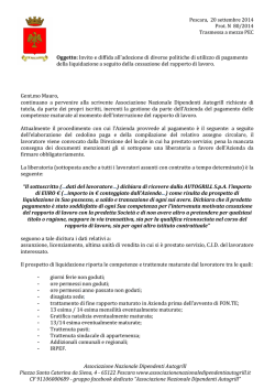 Diffida Direttore del Personale e Relazioni Industriali di Autogrill