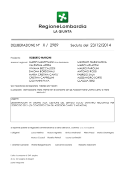 DGR n. X/2989 seduta del 23/12/2014