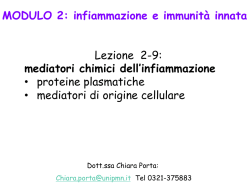 MODULO 2: infiammazione e immunità innata Lezione 2