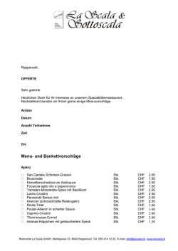 Menu- und Bankettvorschl&auml;ge - Restaurant La Scala, Rapperswil