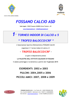 regolamento torneo - Il calcio Giovane