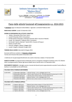 Piano Attivit&agrave; Dettagliato