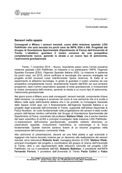 Sensori nello spazio - Universit&agrave; degli Studi di Trento