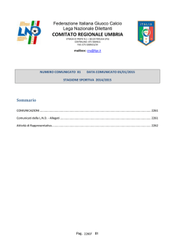 Attivit&agrave; di Rappresentativa - FIGC Comitato Regionale Umbria