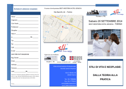 STILI DI VITA E NEOPLASIE: DALLA TEORIA ALLA PRATICA
