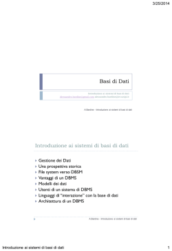 Introduzione ai Sistemi di Basi di Dati