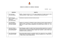 ordine del giorno del consiglio comunale proposta oggetto