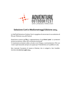 Selezione Corti e Mediometraggi Edizione 2014