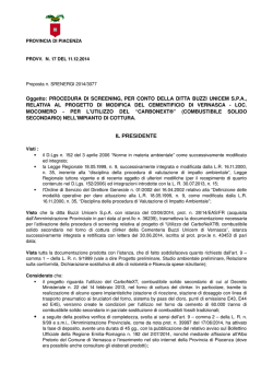 IL PRESIDENTE - Provincia di Piacenza