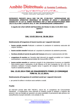 bando dgr 740/2013 - Ambito Distrettuale di Somma Lombardo
