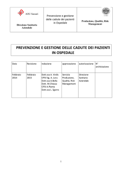 Revisione procedura cadute 2014 - Azienda Ospedaliero Universitaria