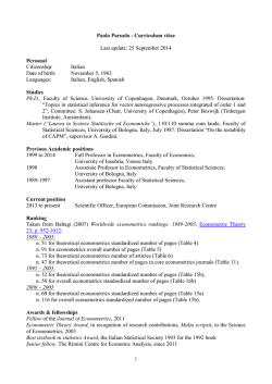 CV of Paolo Paruolo - European Commission
