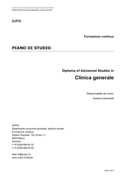 Piano di studio DAS Clinica generale