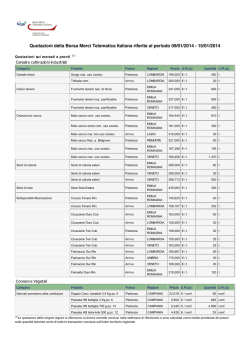 quotazioni prezzi agricoli regionali bmti 16 01 2014