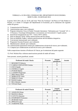 30 Gen - Dipartimenti