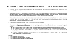 Elenco sedi partner e flussi di mobilità DR n. 391 del 7 marzo 2014