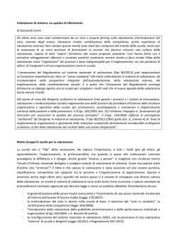 Valutazione di sistema: un quadro di riferimento di Giancarlo Cerini