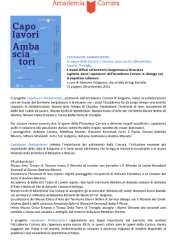 Comunicato stampa . Capolavori Ambasciatori