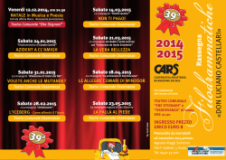39^ rassegna filodrammatiche c.a.r.s. 2014/2015