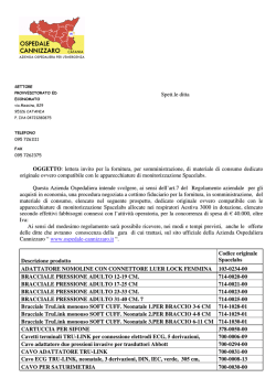 ACCESSORI SPACELAB - Azienda Ospedaliera Cannizzaro
