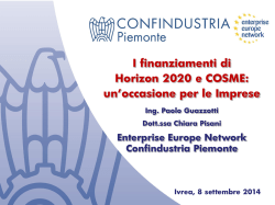 I finanziamenti Horizon 2020 e COSME
