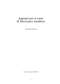 Appunti per il corso di Meccanica Analitica