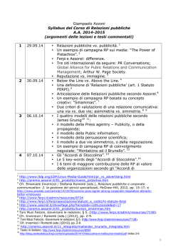 Giampaolo Azzoni Syllabus del Corso di Relazioni pubbliche A.A.