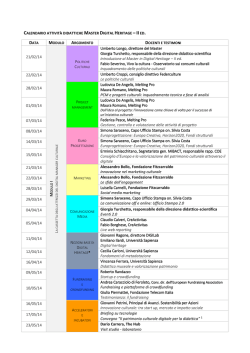 calendario attivit&agrave; didattiche master digital heritage &ndash; ii ed