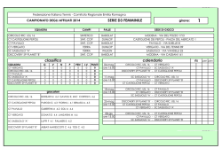SERIE D3 FEMMINILE classifica calendario